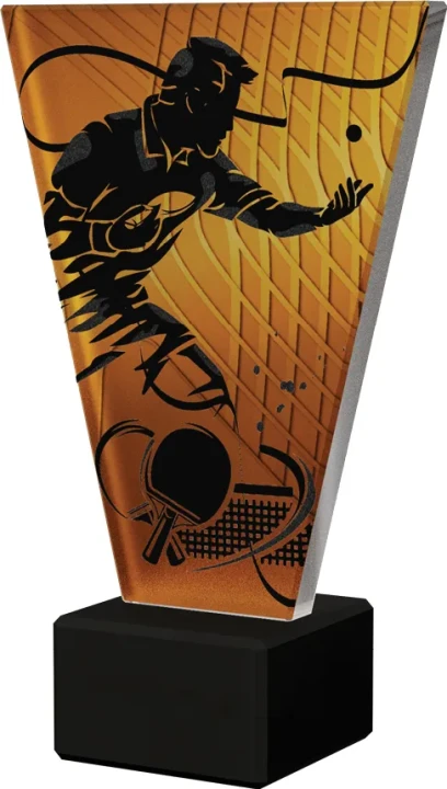 Szklana statuetka Tenis Stołowy - VL1/TAB/BK