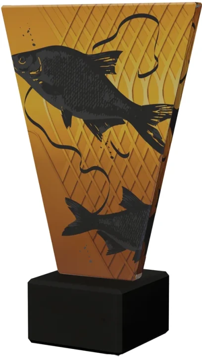 Szklana statuetka Wędkarstwo - VL1/FIS1/BK