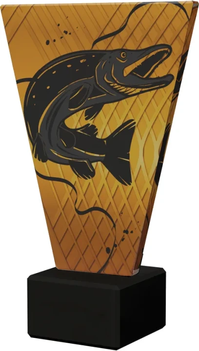 Szklana statuetka Wędkarstwo - VL1/FIS3/BK