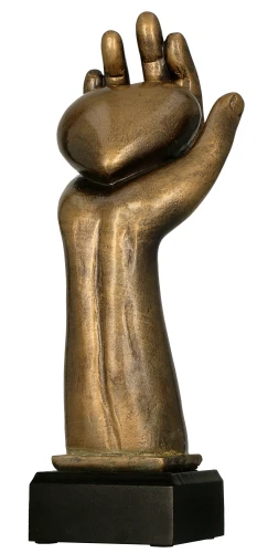 Brązowa Statuetka Odlewana - Serce na dłoni - RFST3040/BR