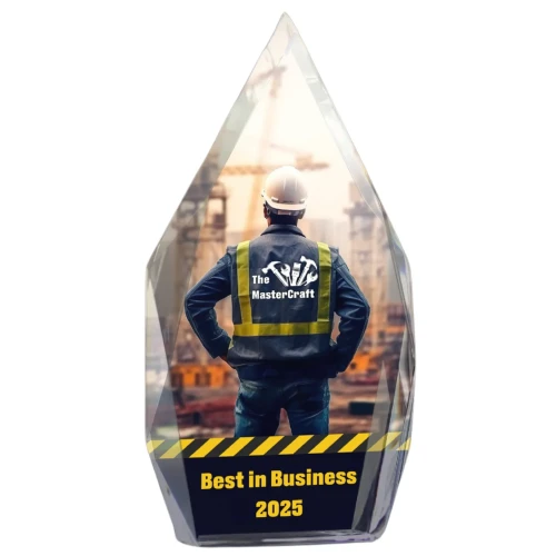 Statuetka szklana z grawerem i nadrukiem C073