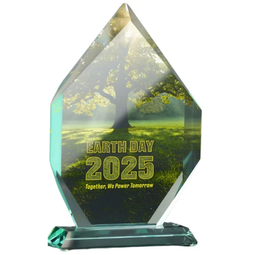 Szklana statuetka G018 | Statuetki z grawerem lub nadrukiem