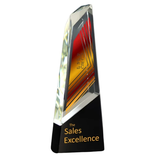 Prestiżowa statuetka biznesowa C078 | Szklane statuetki z grawerem lub nadrukiem