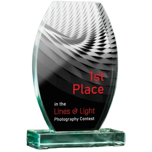 Trofeum szklane G043 | Szklany upominek z grawerem