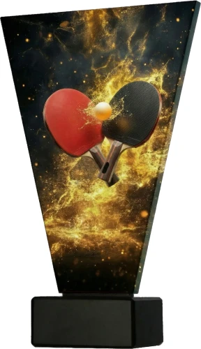 Statuetka ping-pong ze szkła - VL3-TAB/BK/G