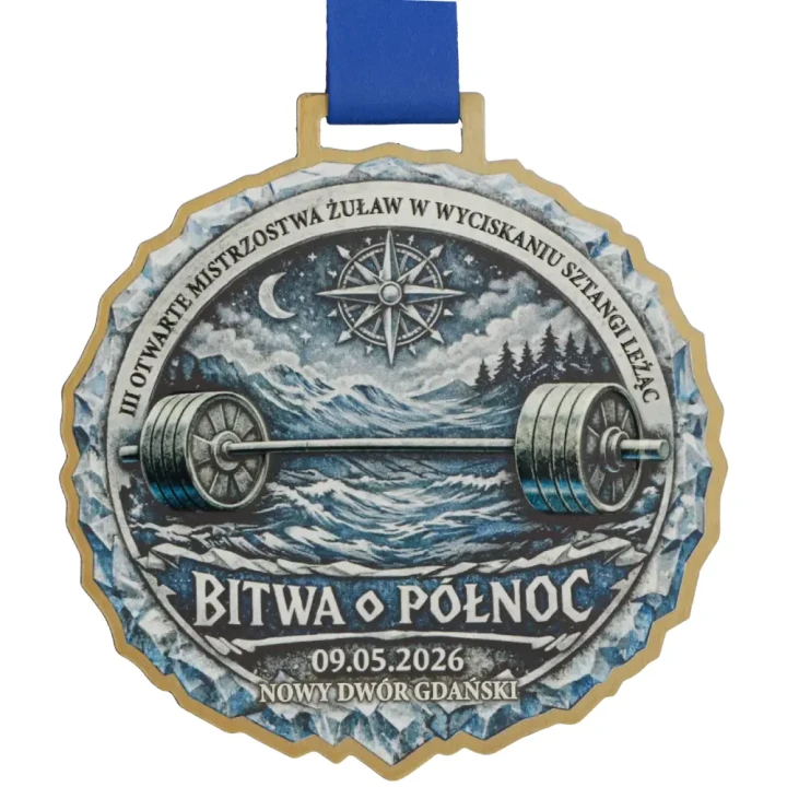 Medal stalowy z nadrukiem - LaserCut - 5 cm