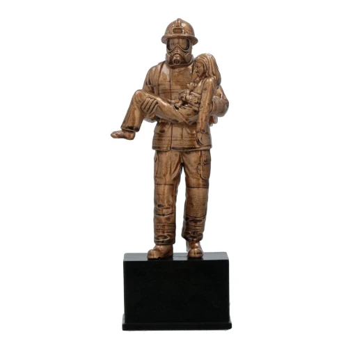Strażak na ratunek - Statuetka Odlewana - RP8019/BR