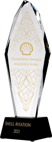 Szklana statuetka C043-31. Trofea szklane z grawerem