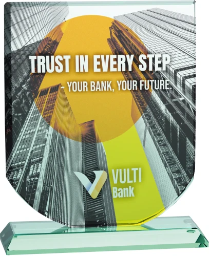 Statuetka ze szkła G001 | Szklane statuetki z grawerem lub nadrukiem