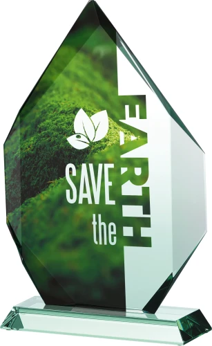 Szklana statuetka G018 | Statuetki z grawerem lub nadrukiem