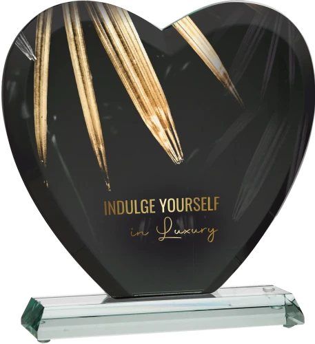 Szklane serce G031 | Statuetka serce ze szkła z dedykacją
