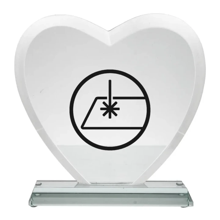 Szklane serce G031 | Statuetka serce ze szkła z dedykacją