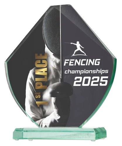 Statuetka szklana ze zdjęciem lub grawerem G049