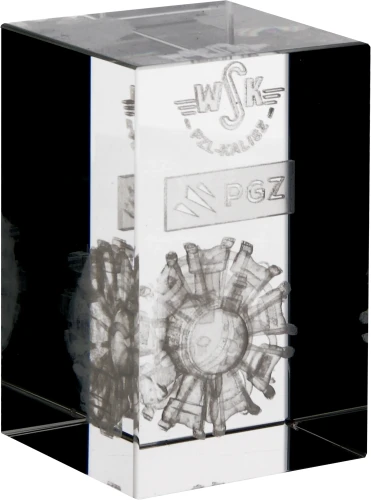 Szklana statuetka - kostka KR5080 | Szklane Statuetki na zamówienie