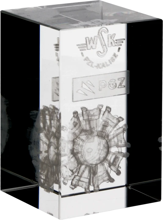 Szklana statuetka - kostka KR5080 | Szklane Statuetki na zamówienie
